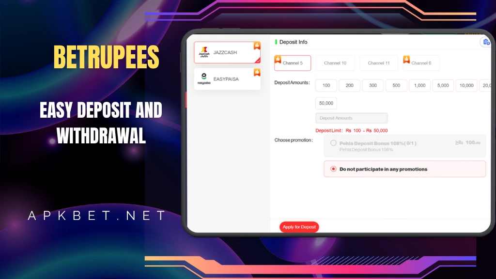 BetRupees app easy deposit free withdraws
