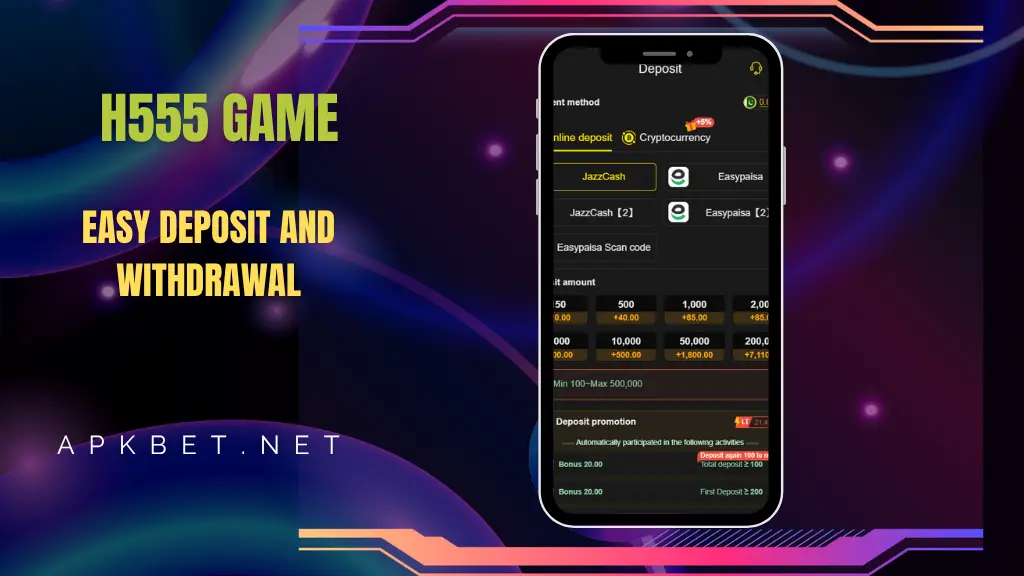 H555 game easy deposit free withdraws