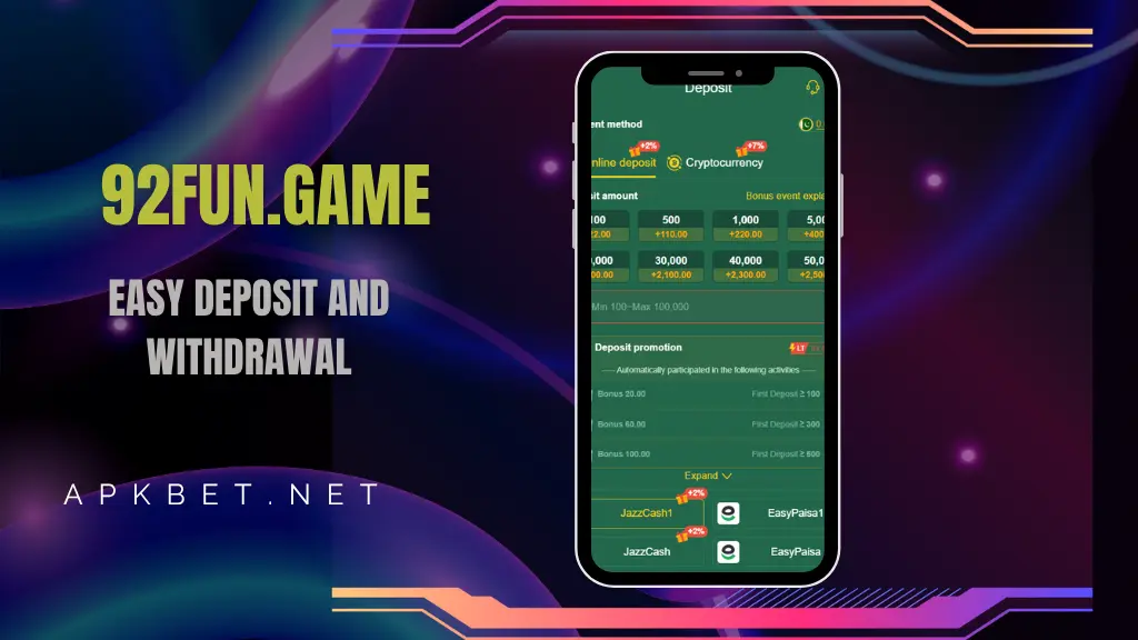 92fun game easy deposit and withdraw