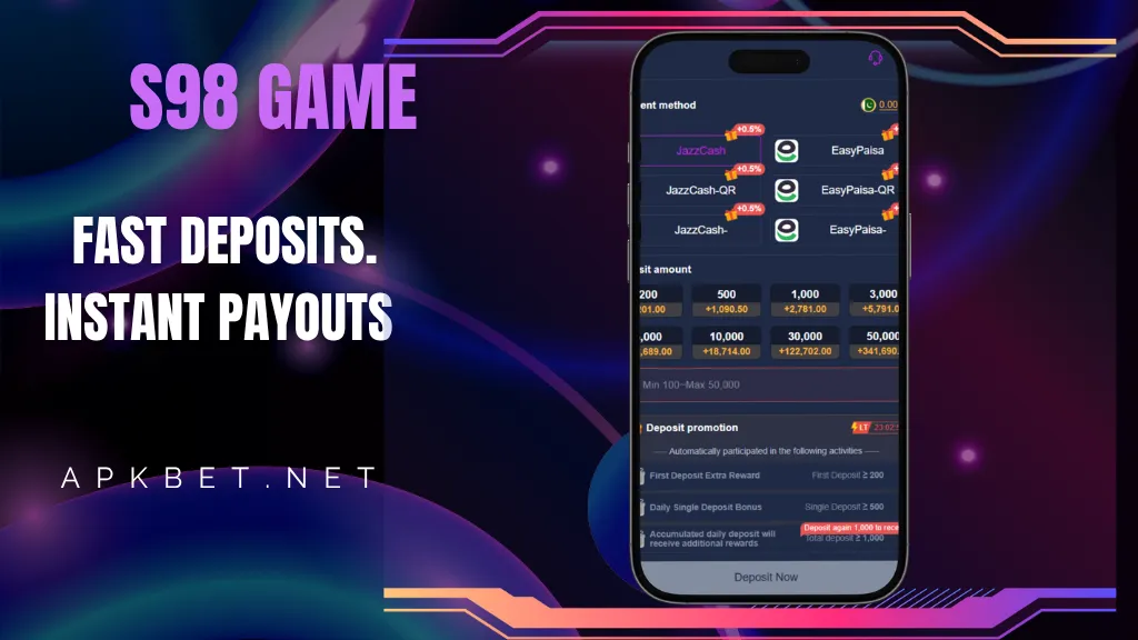 S98 game easy deposit and withdraw