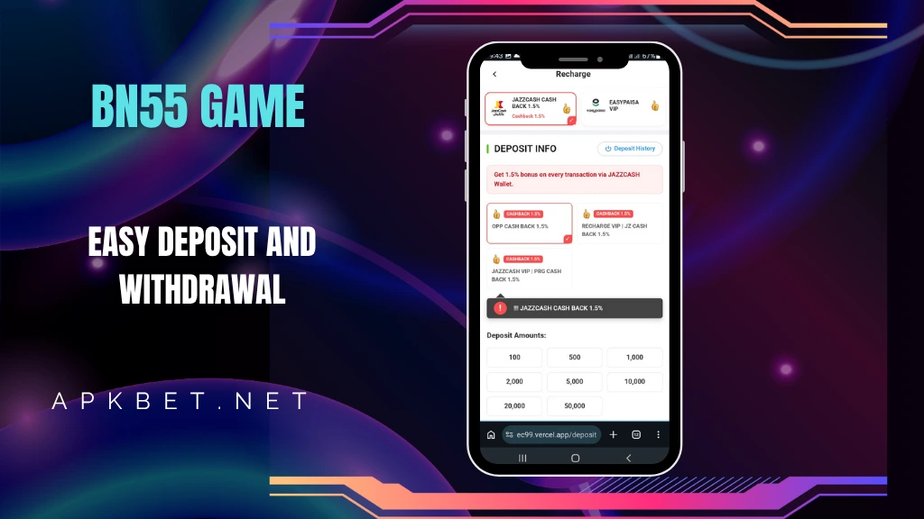 bn55 game easy deposit free withdraws